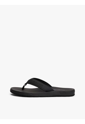 Sandalias Negro Con Logo Tommy Hilfiger