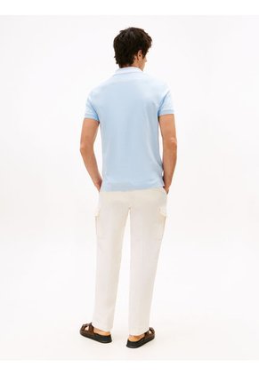 Polo Celeste De Corte Regular Tommy Hilfiger