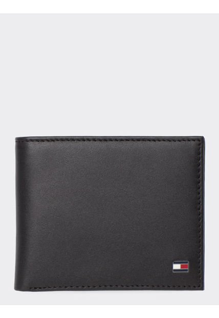 Minicartera De Piel Plegable Negro Tommy Hilfiger