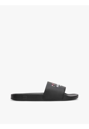 Sandalias Negro De Piscina Con Logo Bordado Tommy Hilfiger