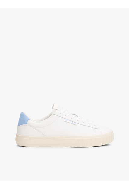 Tenis Azul Essential De Cuero Con Logo Tommy Hilfiger