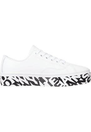 Tenis De Piel Con Suela Cupsole Mujer Blanco Tommy Hilfiger