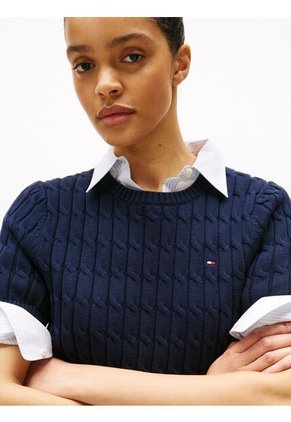 Saco Multicolor Cable Con Tejido Trenzado De Cuello Redondo  Tommy Hilfiger