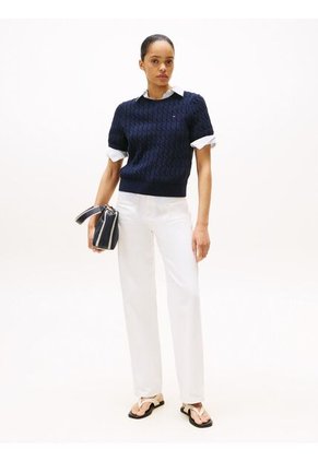 Saco Multicolor Cable Con Tejido Trenzado De Cuello Redondo  Tommy Hilfiger