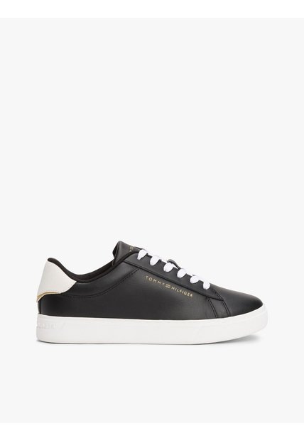 Tenis Negro Essential De Cuero Tommy Hilfiger