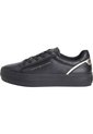 Tenis Negro De Cuero Con Suela Gruesa Tommy Hilfiger de Tommy Hilfiger
