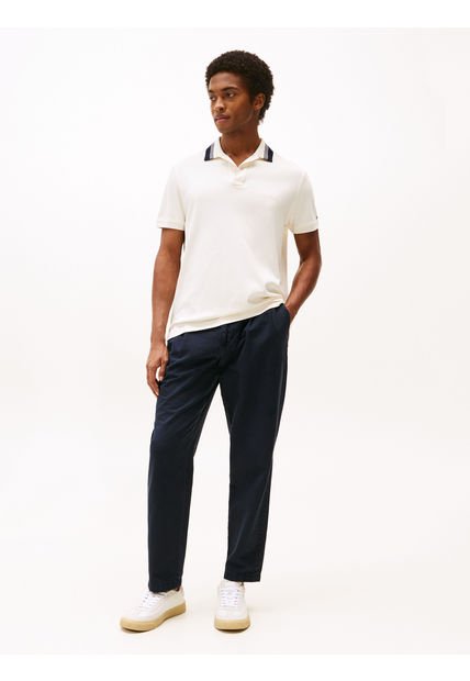 Polo Blanco De Corte Regular Tommy Hilfiger