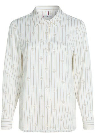 Camisa Blanca De Rayas Estilo Cuerda Tommy Hilfiger Tommy Hilfiger