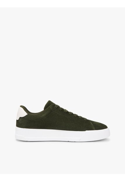 Tenis Verde Con Diseño Court De Gamuza Tommy Hilfiger