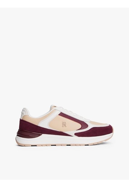 Tenis Beige Casual Fashion Runner En Cuero Tommy Hilfiger