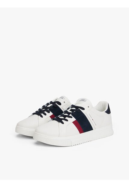 Tenis Blanco De Texturas Mixtas Tommy Hilfiger