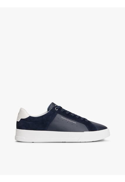 Tenis Azul De Tenis En Cuero Texturizada Tommy Hilfiger