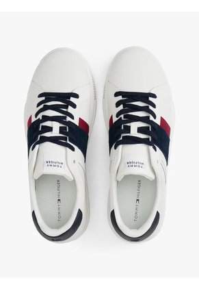 Tenis Blanco De Texturas Mixtas Tommy Hilfiger