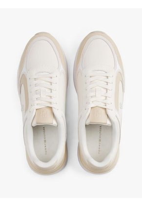 Tenis Beige Casual Fashion Runner En Cuero Tommy Hilfiger