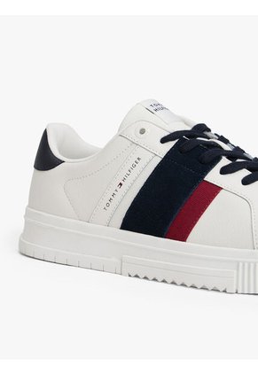 Tenis Blanco De Texturas Mixtas Tommy Hilfiger