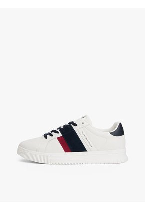 Tenis Blanco De Texturas Mixtas Tommy Hilfiger