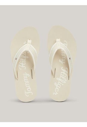Sandalias Beige Con Logo Gráfico Tommy Hilfiger