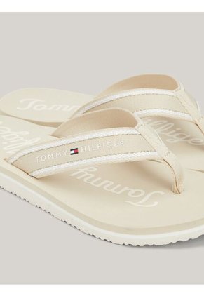 Sandalias Beige Con Logo Gráfico Tommy Hilfiger