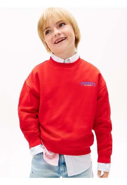 Saco Rojo De Cuello Redondo Con Logo Bordado Tommy Hilfiger