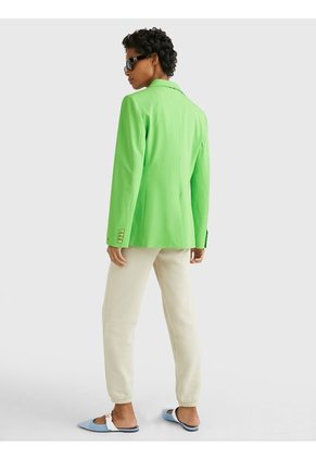 Americana De Traje Con Botonadura Sencilla Mujer Verde Tommy Hilfiger
