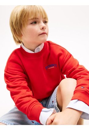 Saco Rojo De Cuello Redondo Con Logo Bordado Tommy Hilfiger