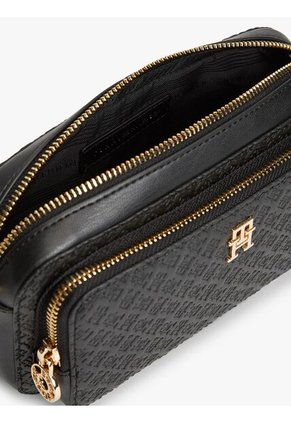 Bolso Negro Cruzado Tipo Cámara Con Monogramas TH Tommy Hilfiger