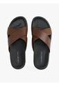Sandalias Chocolate De Cuero Con Tiras Cruzadas Tommy Hilfiger de Tommy Hilfiger