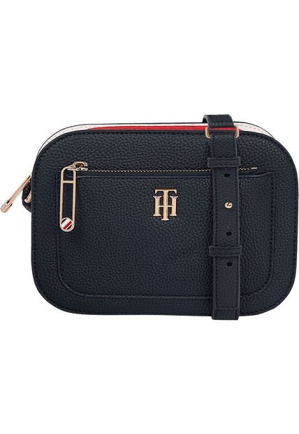 Bolso Cartera Con Acabado Granulado Azul Tommy Hilfiger