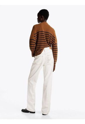 Jeans Blanco De Talle Alto Y Corte Bootcut Con Costuras A Contraste Tommy Hilfiger