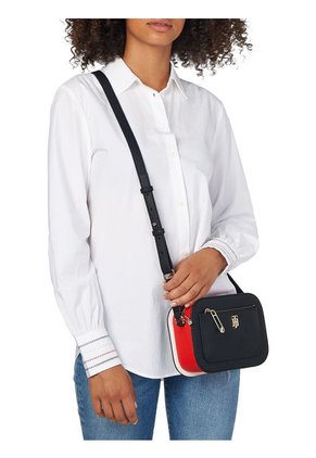 Bolso Cartera Con Acabado Granulado Azul Tommy Hilfiger