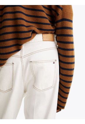 Jeans Blanco De Talle Alto Y Corte Bootcut Con Costuras A Contraste Tommy Hilfiger