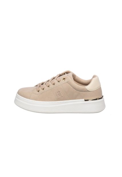 Tenis Beige Para Niña De Corte Bajo Con Diseño De Cordones Tommy Hilfiger