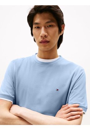 Camiseta Azul De Corte Slim Con Logo Tommy Hilfiger