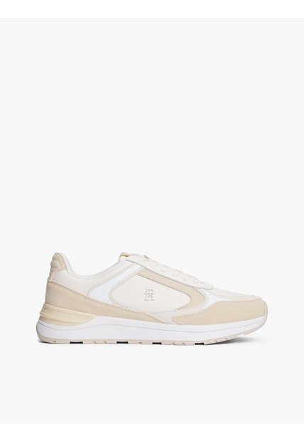 Tenis Beige Casual Fashion Runner En Cuero Tommy Hilfiger