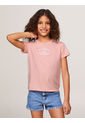 Camiseta Niña Rosada Corte Slim Con Logo Aterciopelado Tommy Hilfiger de Tommy Hilfiger