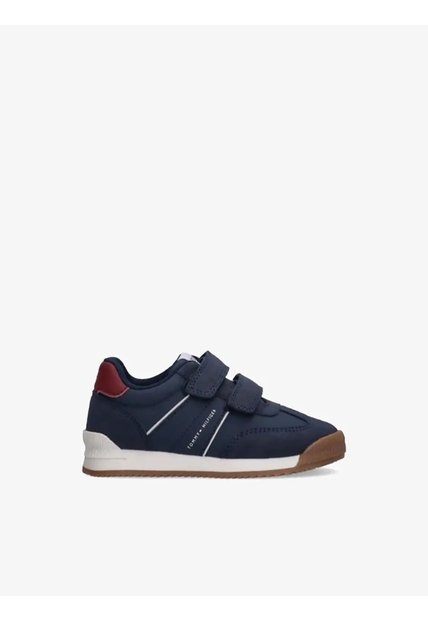 Tenis Azul Para Niño De Corte Bajo Con Cierre De Velcro Tommy Hilfiger