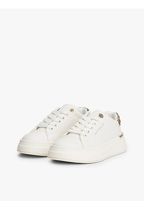 Tenis Blanco Para Niña De Corte Bajo Con Cordones Tommy Hilfiger
