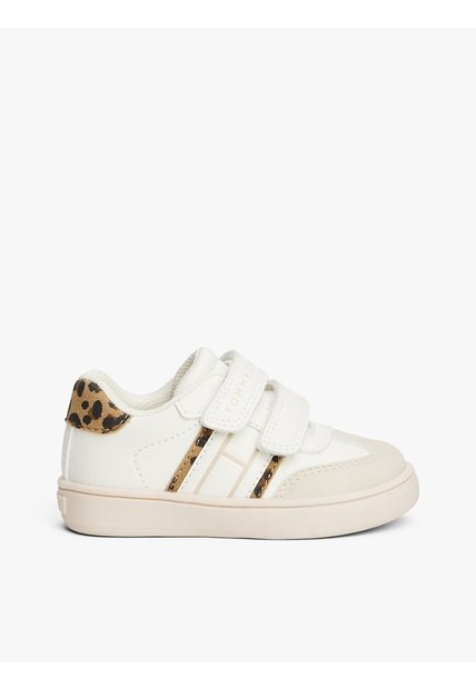 Tenis Blanco Para Niña De Corte Bajo Con Cierre De Velcro Tommy Hilfiger