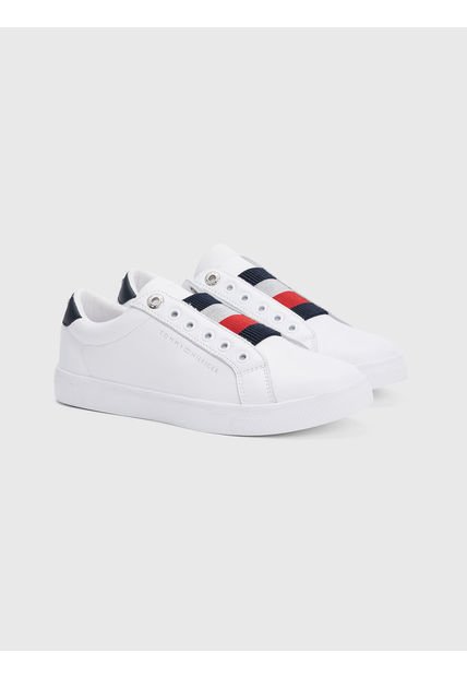 Tenis Sin Cordones Con Panel Elástico Blanco Tommy Hilfiger