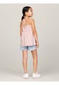 Camiseta Niña Rosada Global Stripe De Tirantes Cruzados Tommy Hilfiger de Tommy Hilfiger
