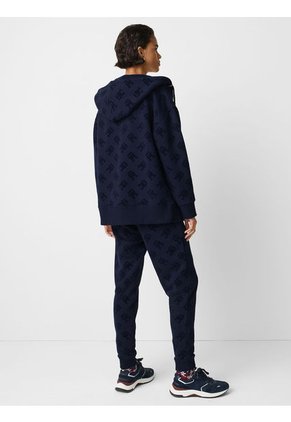 Sudadera Oversize Con Capucha Y Monogramas Azul Tommy Hilfiger