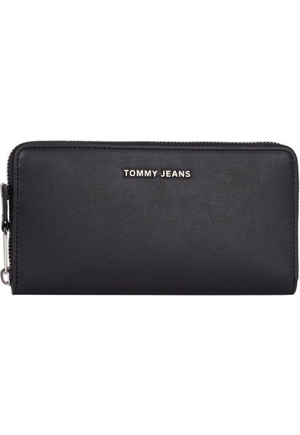 Cartera Grande Con Cierre De Cremallera Negro Tommy Hilfiger