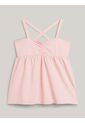Camiseta Niña Rosada Global Stripe De Tirantes Cruzados Tommy Hilfiger de Tommy Hilfiger