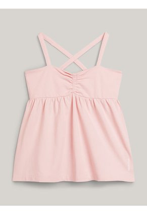 Camiseta Niña Rosada Global Stripe De Tirantes Cruzados Tommy Hilfiger