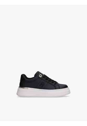 Tenis Negro Para Niña De Corte Bajo Con Cordones Tommy Hilfiger Tommy Hilfiger