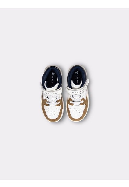 Tenis Multicolor Para Niño De Corte Alto Con Velcro Y Cordones Tommy Hilfiger