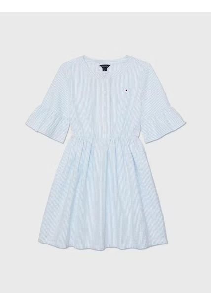 Vestido De Rayas Celeste Para Niña Tommy Hilfiger