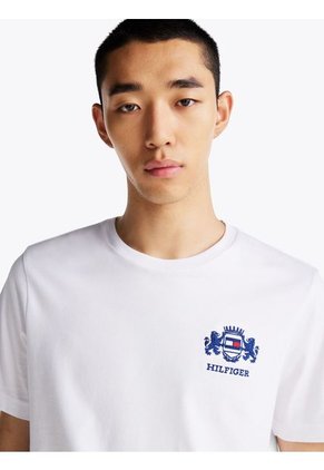Camiseta Blanca Con Logo Bordado Tommy Hilfiger