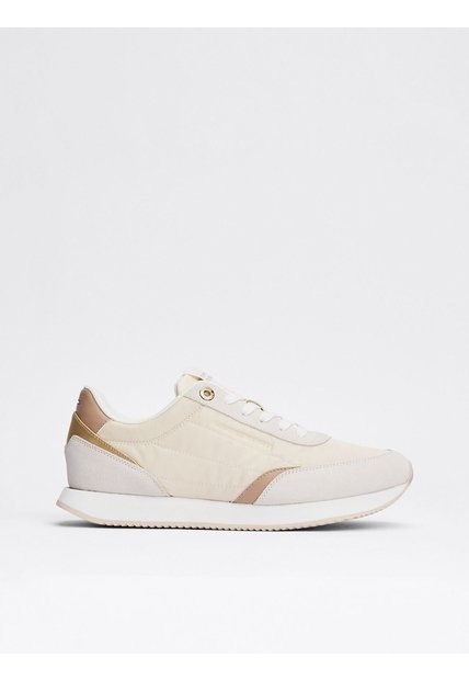 Tenis Beige Con Paneles Mixtos Tommy Hilfiger