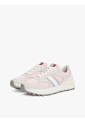Tenis Rosa Deportivas Robustas De Ante Tommy Hilfiger